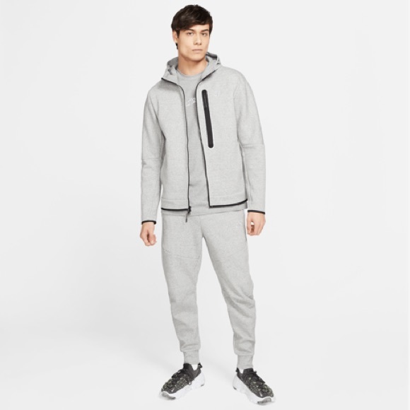 NWT Nike Sportswear Revival Tech Fleece 2-piece Hoodie/Joggers - Grey/Redstone - Picture 2 of 16